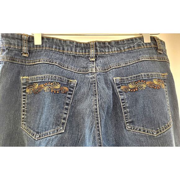 COS Women Jeans 12 Y2K Rhinestones Boot Cut Embroidered Embellished Flare Leg - Picture 11 of 16